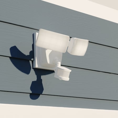 Vaxcel Zeta Integrated LED White Motion Sensor Dusk to Dawn Outdoor Security Flood Light T0620